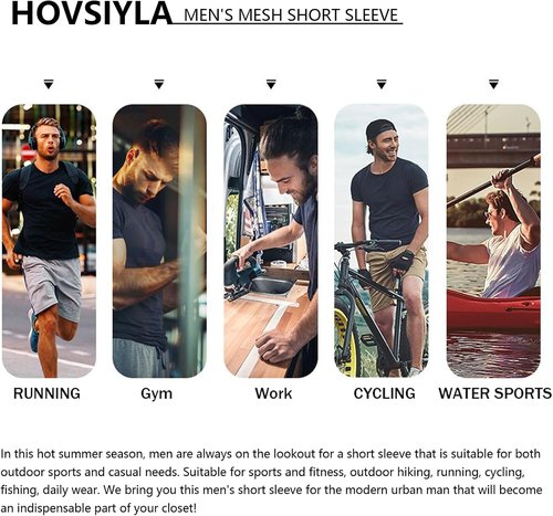 HovSiyla Running Shirts for Men - Breathable Dry Fit Athletic Tops | 1/5 Pack Cool Gym Tees