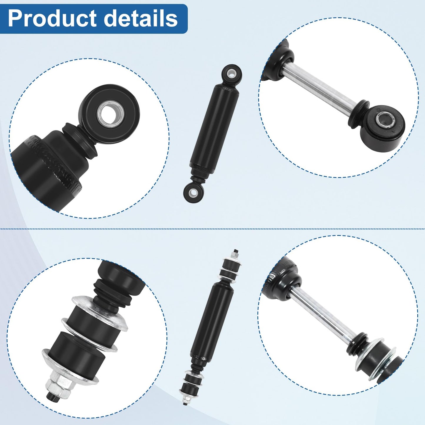 Golf Cart Front and Rear Shock Absorbers for Club Car DS G&E 1988-2011 Precedent G&E 2004-up, 1014235 1015813 1010991 1012183 1014236 1013164