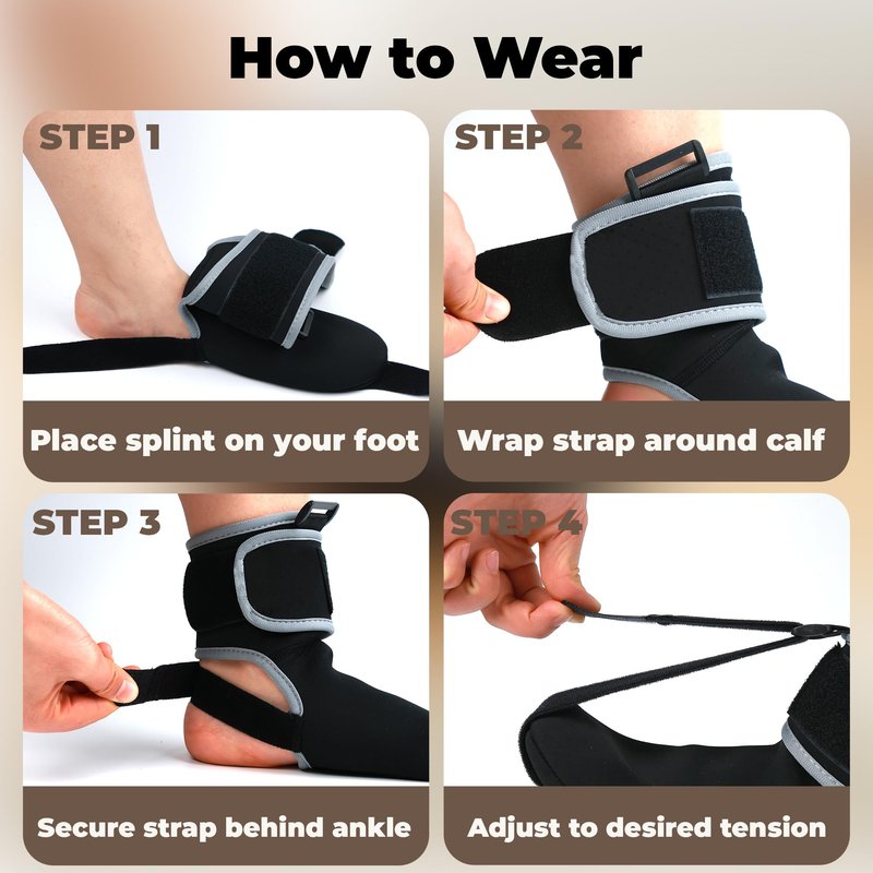 CHJOD Plantar Fasciitis Night Splint Sock - Adjustable Planter Facetious Relief Brace for Women Men,Soft Plantar Fascia Boot for Sleeping,Support Relief Foot Drop Achilles Tendonitis Relief Day Night