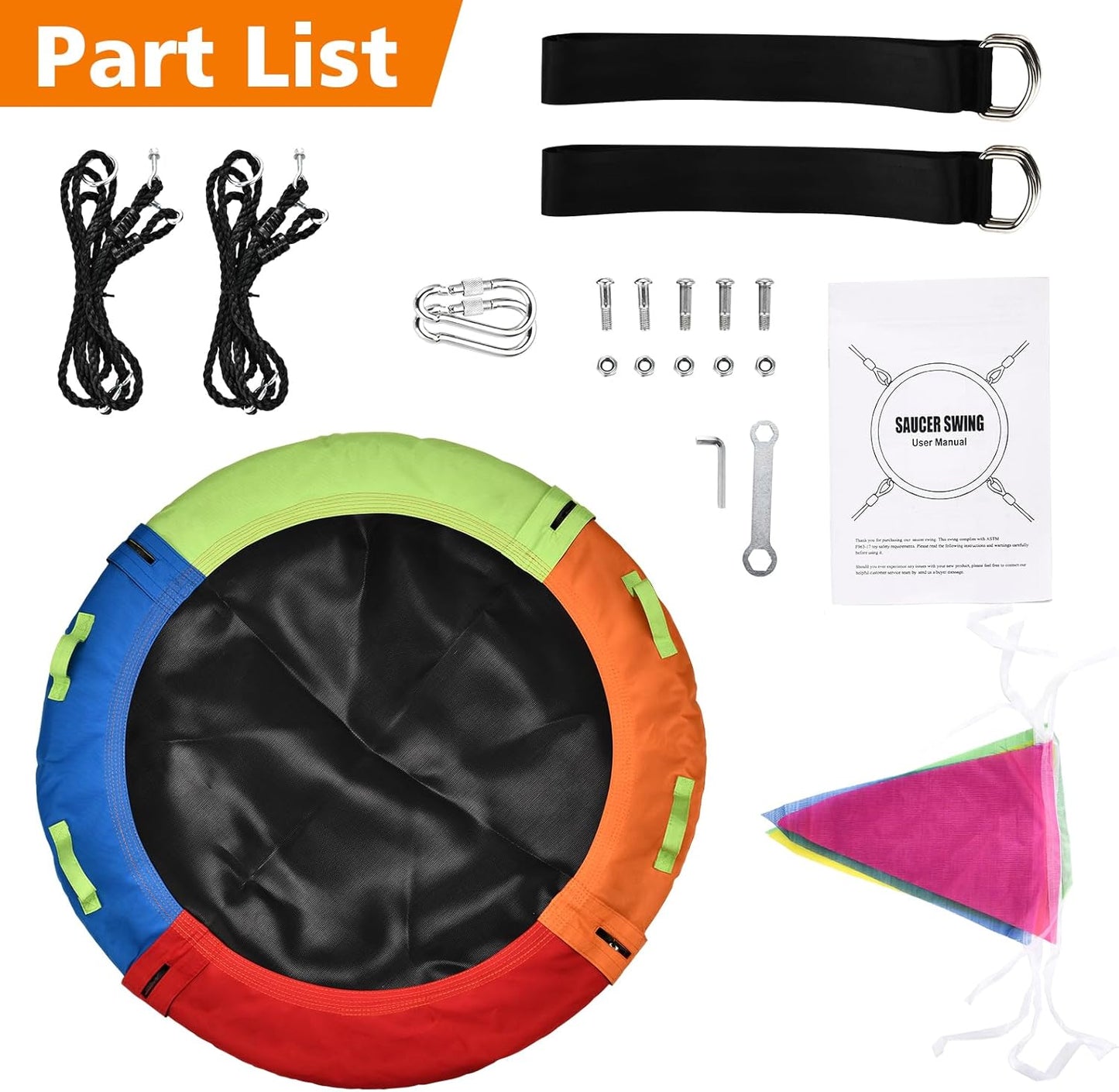 Skiennix Tree Swing - 40-Inch Saucer Swing with 900lbs Capacity | Adjustable Straps for Outdoor Fun