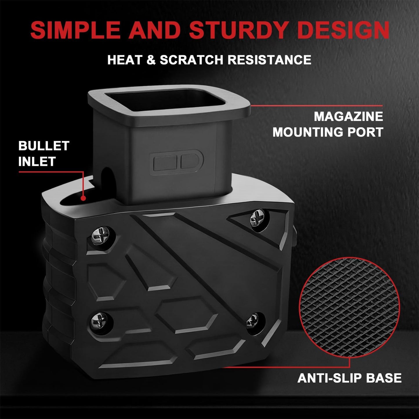 Naerza 9mm Speed Loader for Glock, Magazine Loader for 9mm/.40 S&W, Fast Easy Reloading, Hand-Safe Pain-Free Use, Fits Glock 17/18/19/22/23/24/26/27/34/35/45/47, Durable Portable