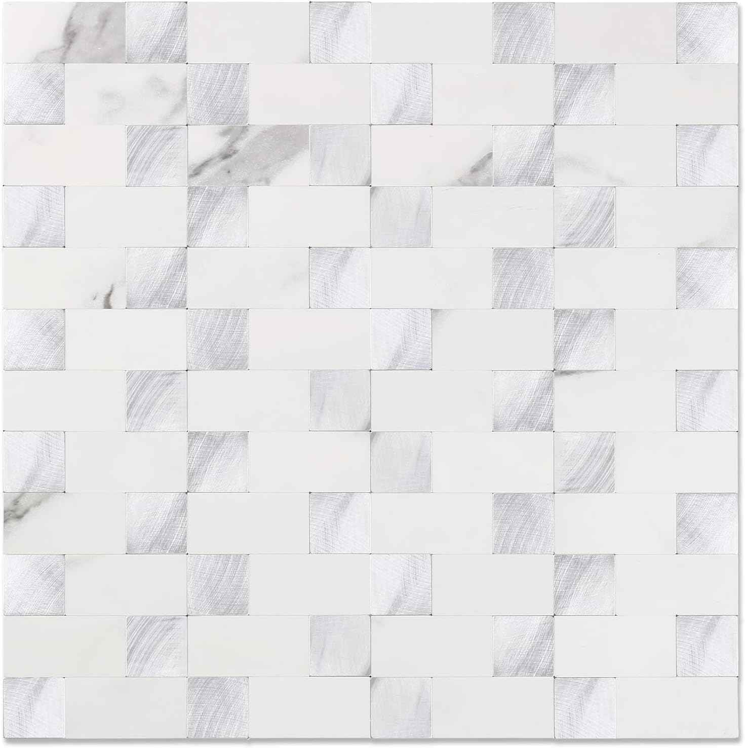 Stainless Steel Peel and Stick Backsplash Tiles - 20 Sheets, 12''x12'' for Kitchen & Bathroom