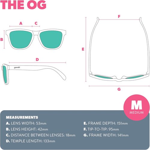 Goodr Mick & Keith's Midnight Ramble Polarized Sunglasses - UV400 Protection, Black Frame with Blue Mirrored Lenses, Medium Size