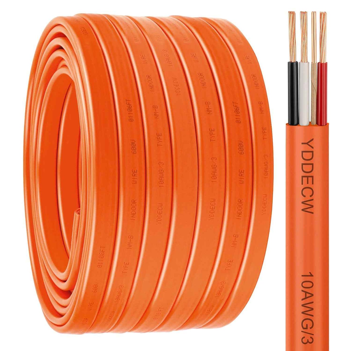 14 Gauge NM-B Wire with Ground - 50FT Pure Copper Indoor Electrical Cable for Outlets & Switches