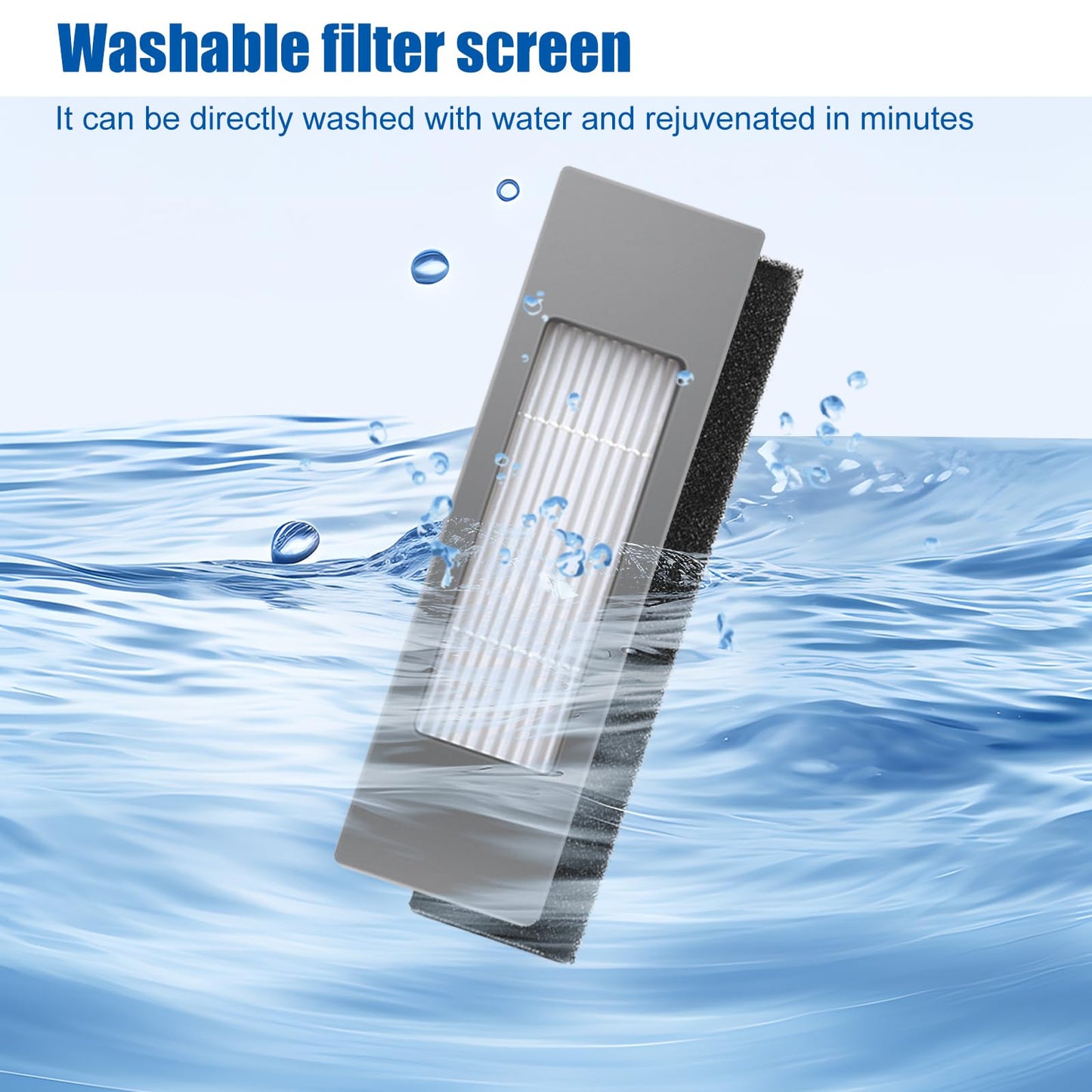 Replacement Filters for ECOVACS Deebot Ozmo T8 T8+ T8 Aivi T8 AIVI+ T8 MAX T9+ T5 N8+ / N8+ N8 Pro N8 Pro + / N8 Pro+ N10 + N7 OZMO 920 950 for Yeedi Vac 2 Pro Vac Max Vac Station Vacuum Cleaners