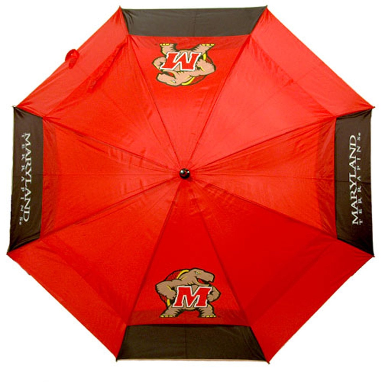 Team Golf NCAA Maryland Terrapins Golf Umbrella 62" Golf Umbrella with Protective Sheath, Double Canopy Wind Protection Design, Auto Open Button