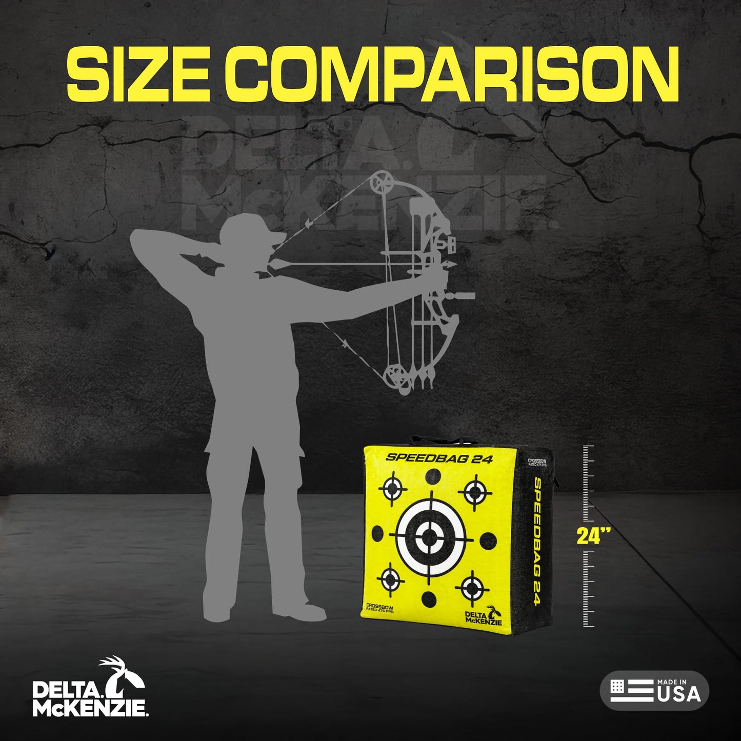 Delta McKenzie Speedbag 24" Archery Target - High Performance 475 FPS Dual-Sided Bag Target for Compound Bows & Crossbows - Field Point Compatible with Easy Arrow Removal