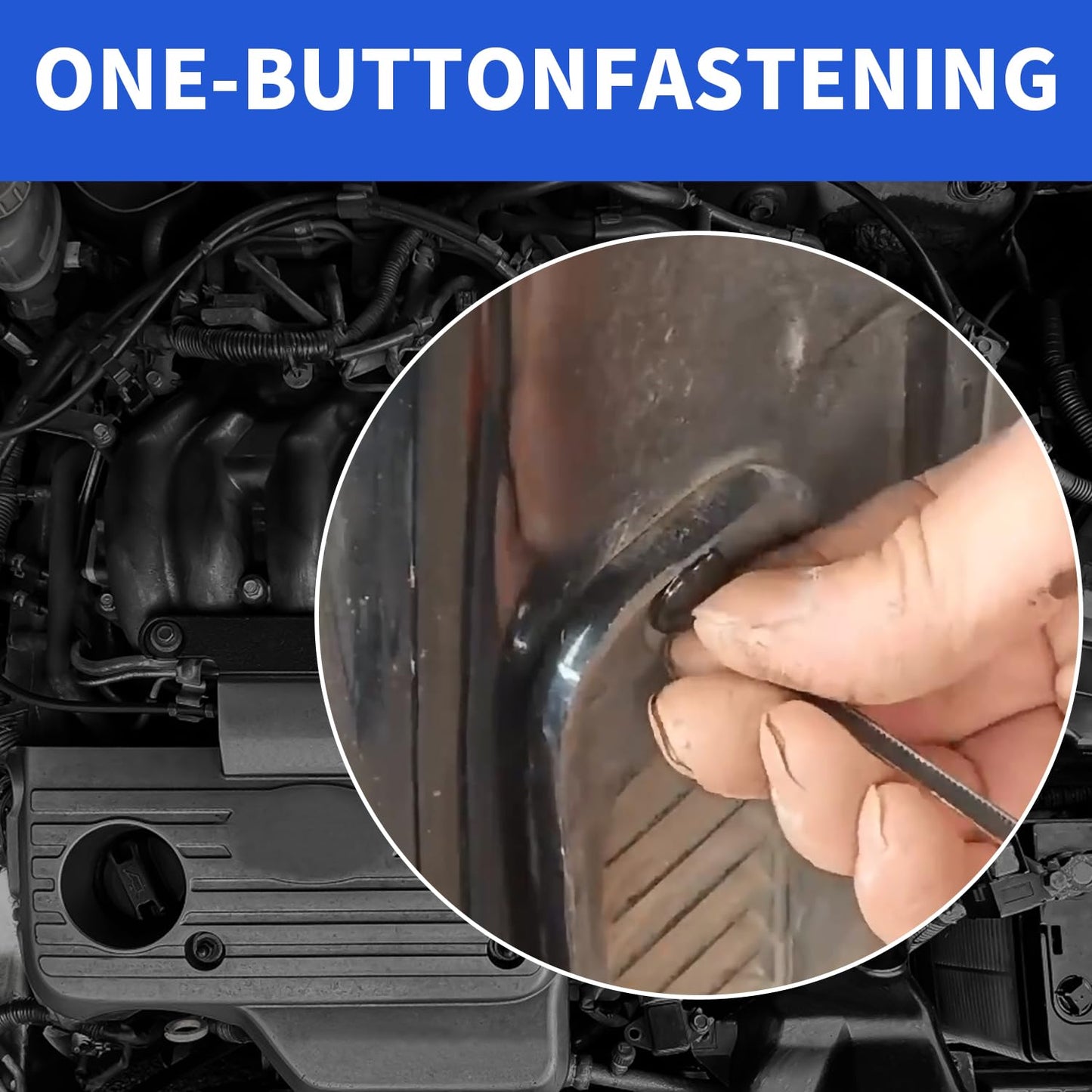 TOOVREN 100PCS Nylon Universal Cable Tie Buckle Self-Locking Design with Pin & Button, UV Resistant Cable Tie Buckles Tool for Car Daily Fixing