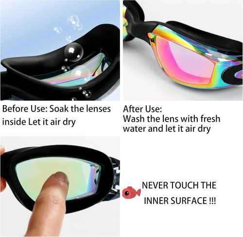 EWPJDK Swim Goggles - Anti-Fog, Leak-Proof Design | 2 Pack for Men and Women