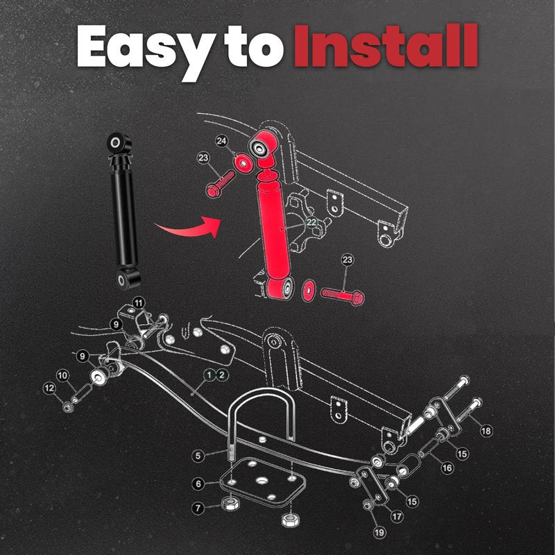 RARAYC 2PCS Golf Cart Rear Shock Absorbers Kit Compatible with EZGO RXV 2008-2013 Gas & Electric Models, Replaces # 603637 & 611724