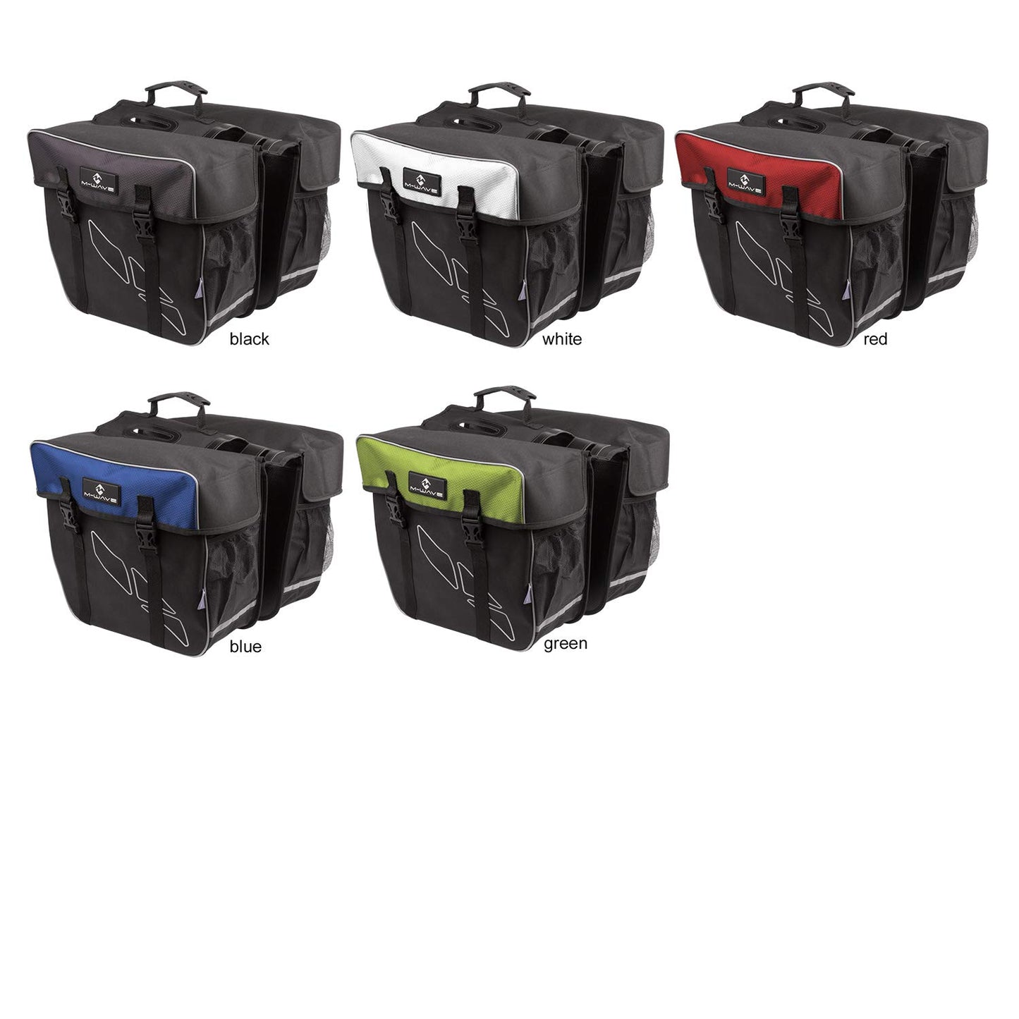 M-Wave Bicycle Cycling Pannier Bag, Black/Blue