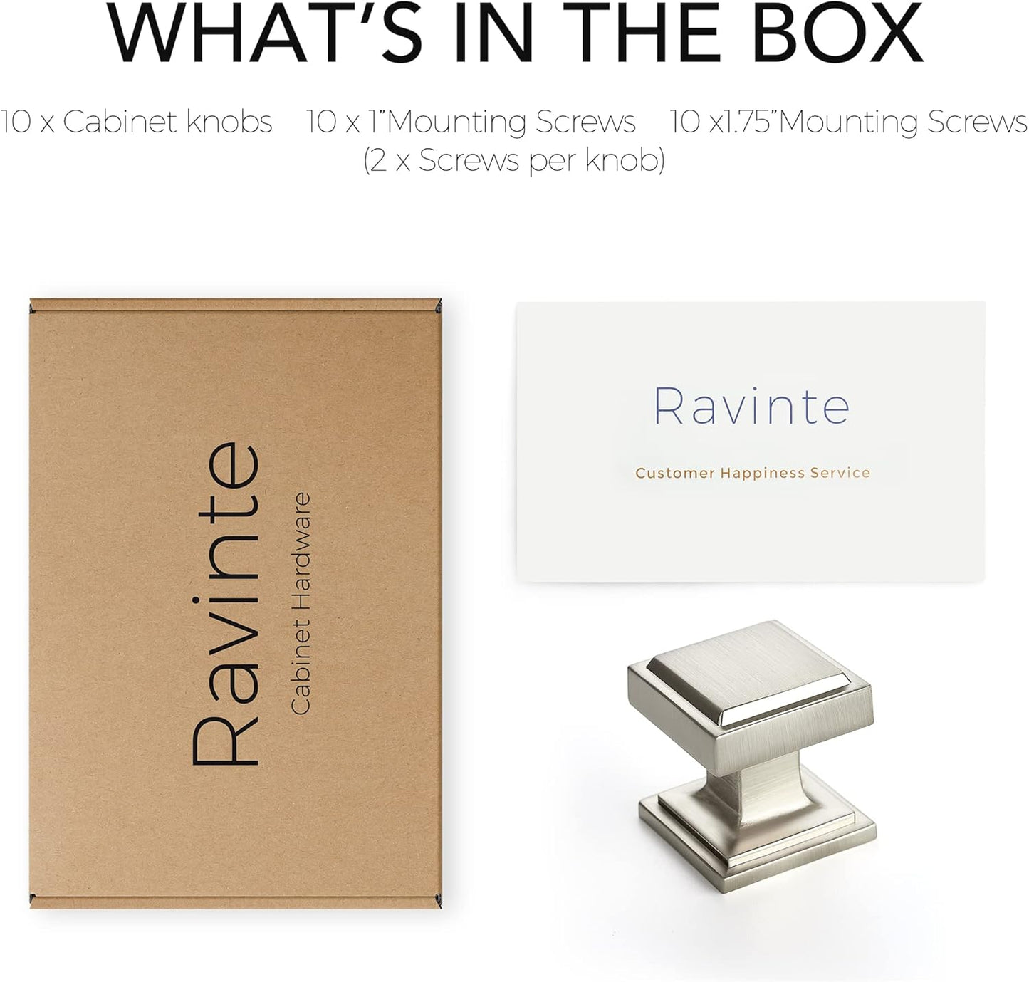 30 Pack Matte Black Square Kitchen Cabinet Knobs - Modern Zinc Drawer Pulls & Handles