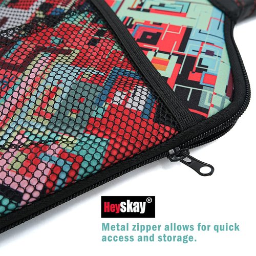 HEYSKAY Pack of 2 Pickleball Paddle Cover Pickleball Racket Sleeve Bag With Handle Strap Pickle-Ball Equipment Protective Paddle Sleeve with Mesh Pocket (Orange check print/Red check print)