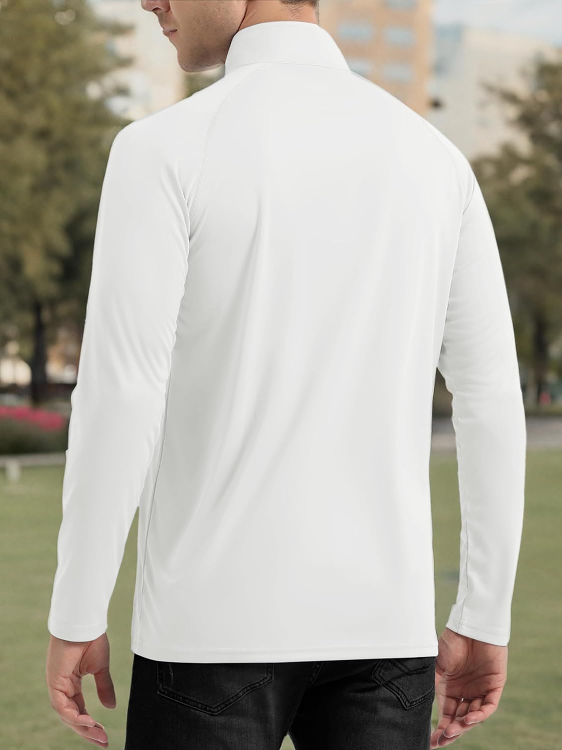 TACVASEN Men's Athletic Long Sleeve Shirt - 1/4 Zip Sun Protection Rash Guard | UPF 50+ Running Tee