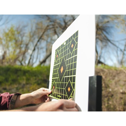 BIRCHWOOD CASEY Shoot-N-C 12" Sight-In Reactive Target - Highly Visible Instant Feedback Self-Adhesive Shooting Target Stickers with Repair Pasters - 12 Targets, 144 Pasters