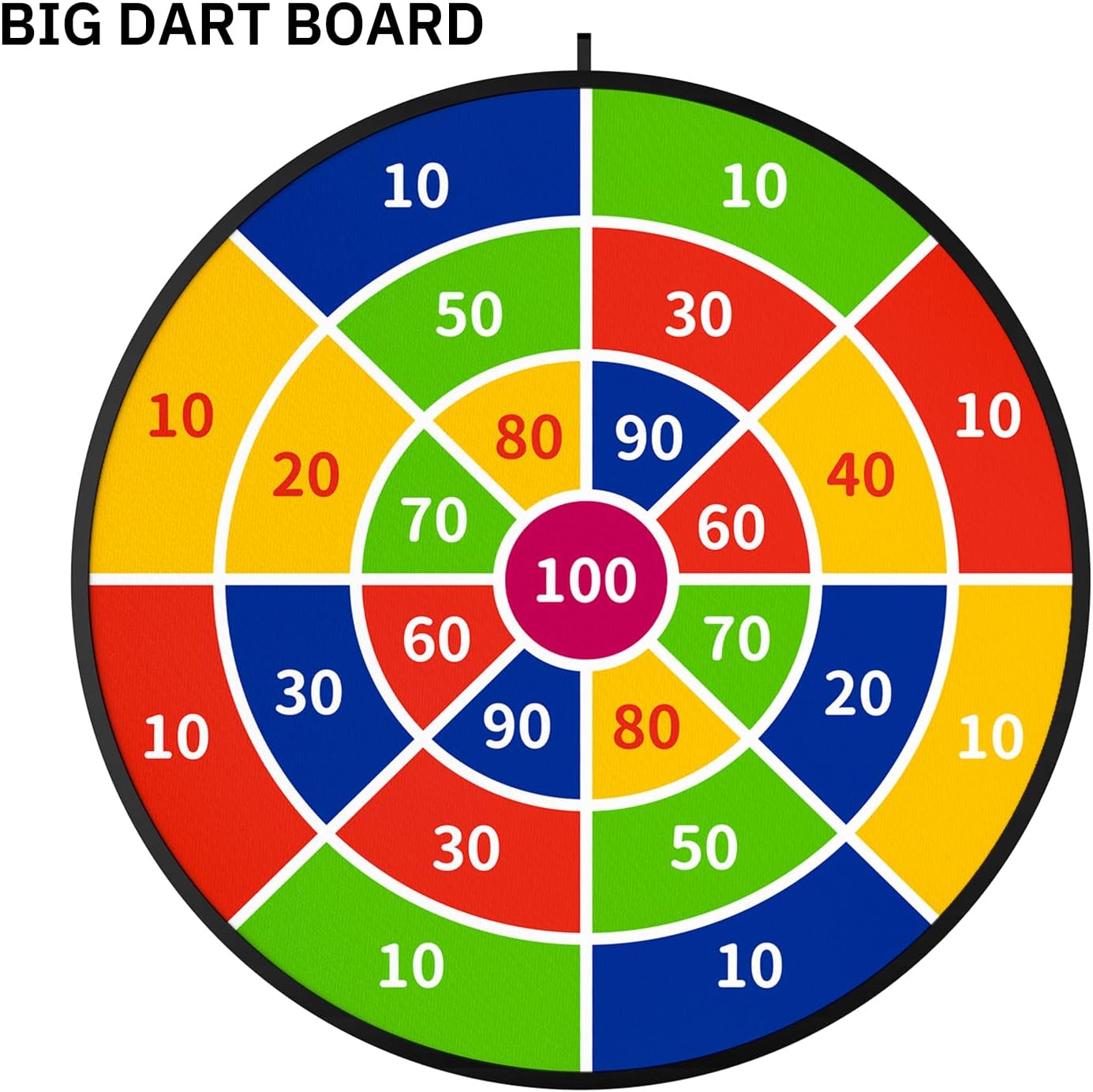 TEMI 29" Large Dart Board - Fun Indoor & Outdoor Game for Kids | Includes 20 Balls, Perfect Birthday Gift for Ages 3-12