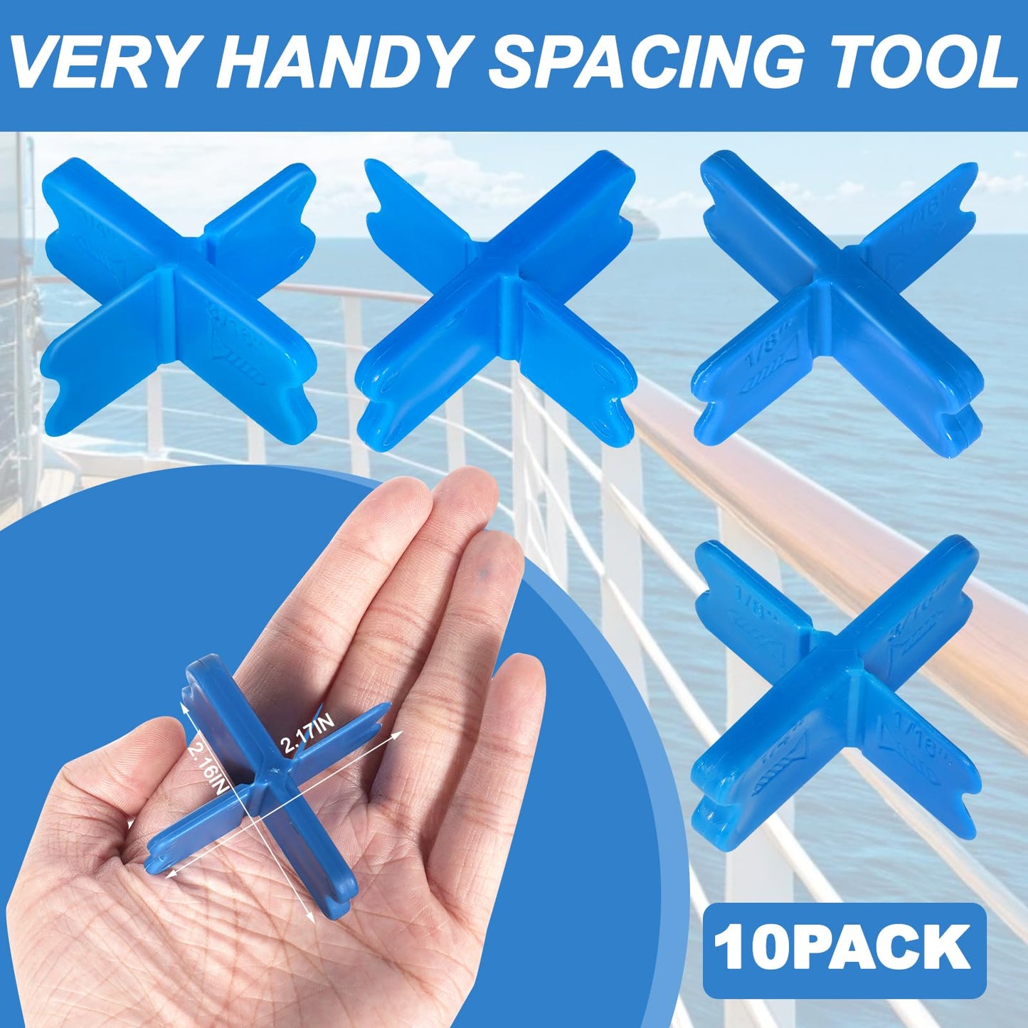 10PCS Deck Spacers,Durable Deck Spacer Tool to Uniform Gap Between Installed Deck Boards for Treated Lumber and Composite Decking Handy Deck Building Tools Deck Board Spacers