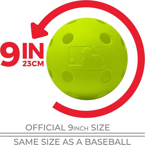 Franklin Sports Indestruct-A-Ball Plastic Baseballs | Durable Training Balls for Kids & Adults - Yellow - 6 Pack