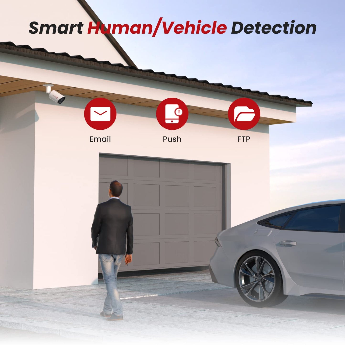 Anpviz 4K Bullet PoE IP Camera with Human & Vehicle Detection, 8MP Security IP Camera Outdoor Indoor, 100ft Smart Color Night Vision, 2.8mm Lens, MicroSD Slot(up to 256GB), NDAA Complaint (U Series)