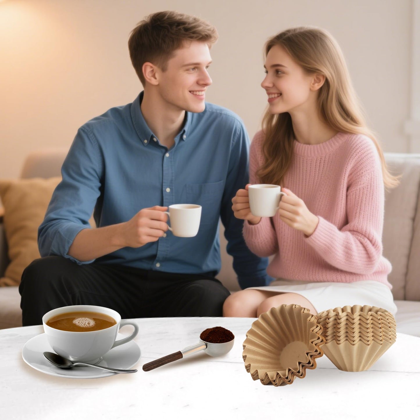 Disposable Coffee Filters for Ninja PB051 PB041 Pods and Grounds Single Serve Coffee Maker, 150PCS Coffee Paper Filter for Ninja Coffee Maker, Unbleached