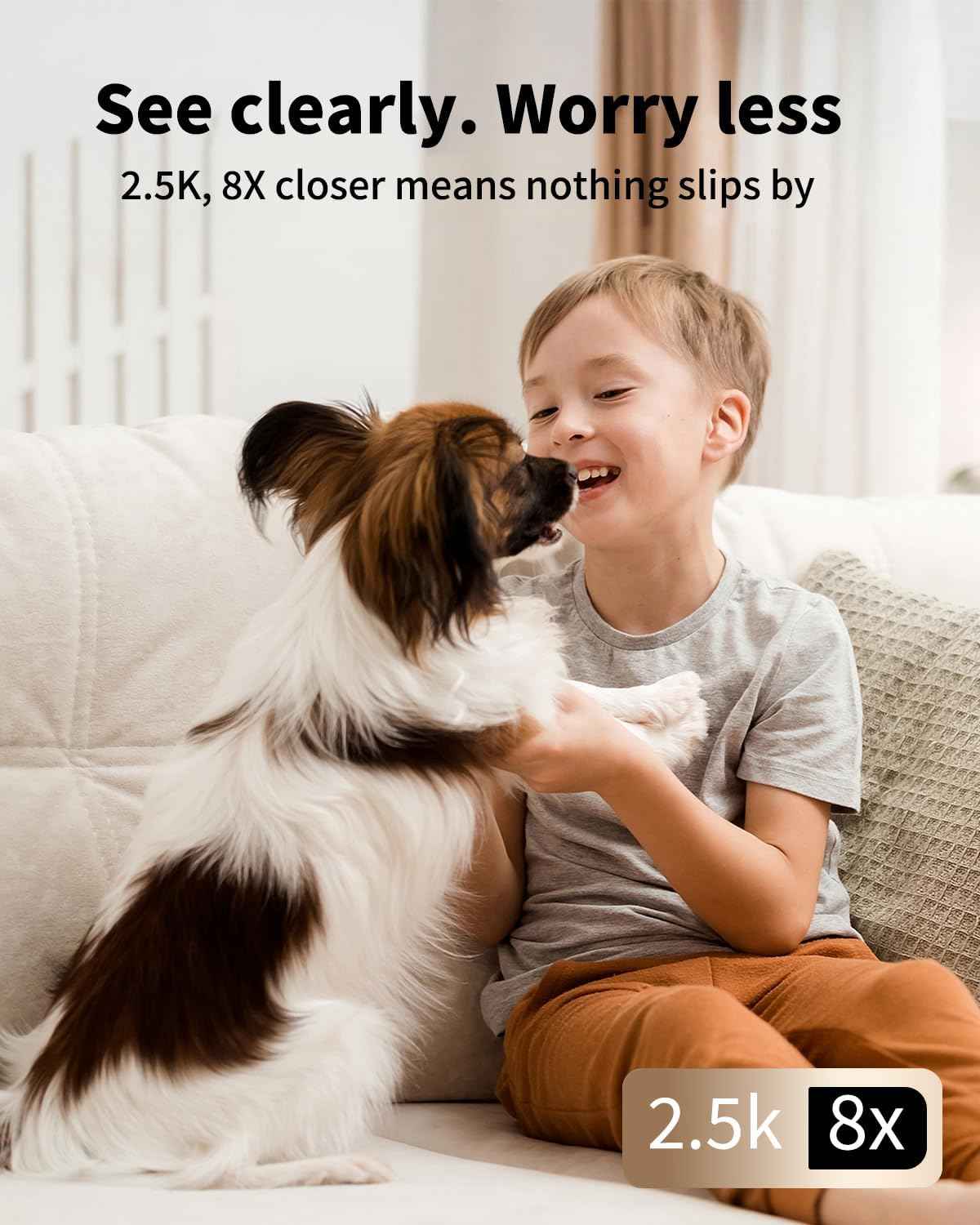 VIMTAG 2.5K Indoor Security Camera with 360° Pan & 2-Way Audio - Pet & Baby Monitor with AI Detection & Night Vision