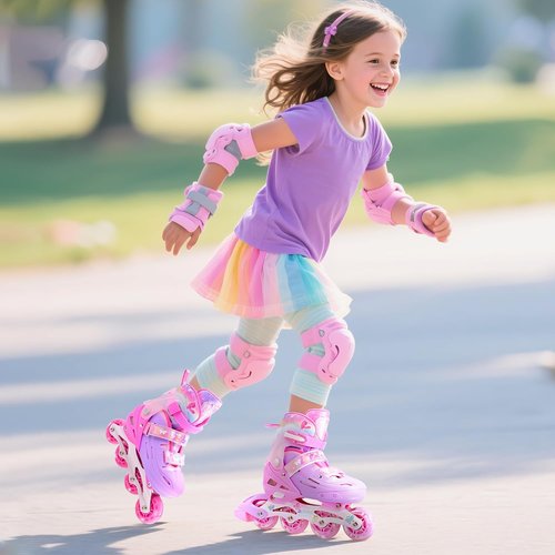 2PM SPORTS Inline Skates for Kids - Adjustable Light-Up Roller Skates for Ages 5-12 | Indoor & Outdoor Fun
