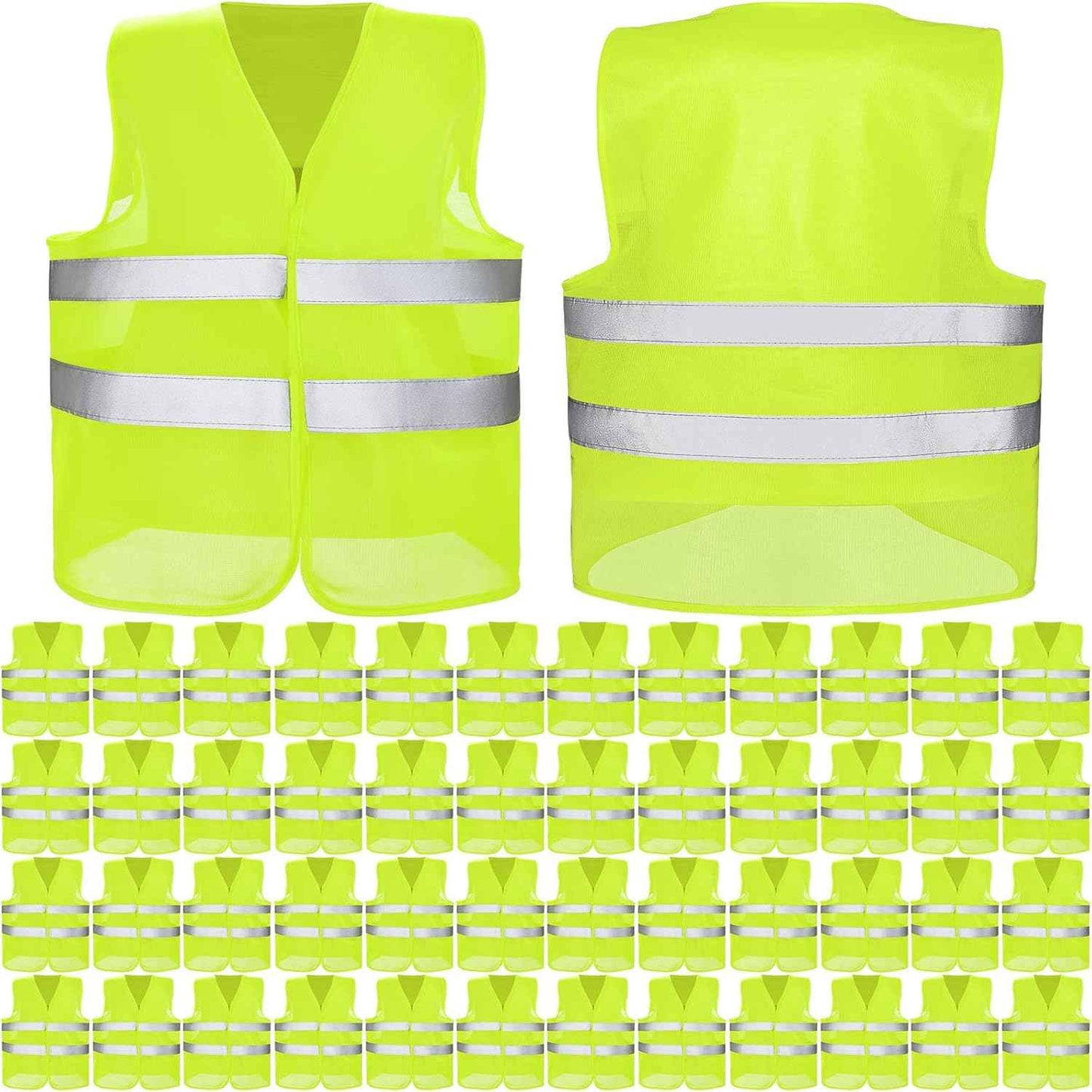 High Visibility Reflective Safety Vest for Men & Women - Bulk Security Mesh Vest for Work, Cycling & Running