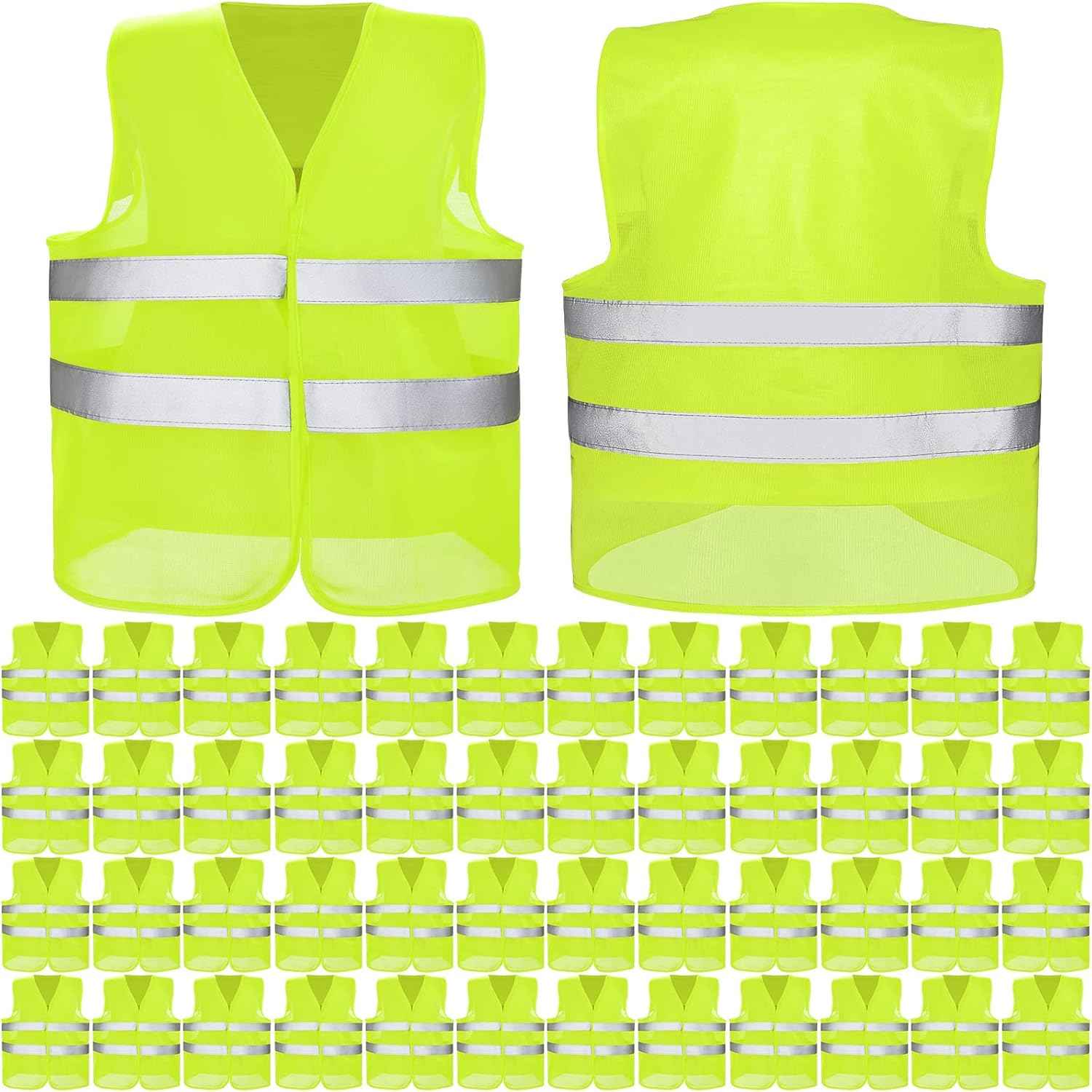 High Visibility Reflective Safety Vest for Men & Women - Bulk Security Mesh Vest for Work, Cycling & Running