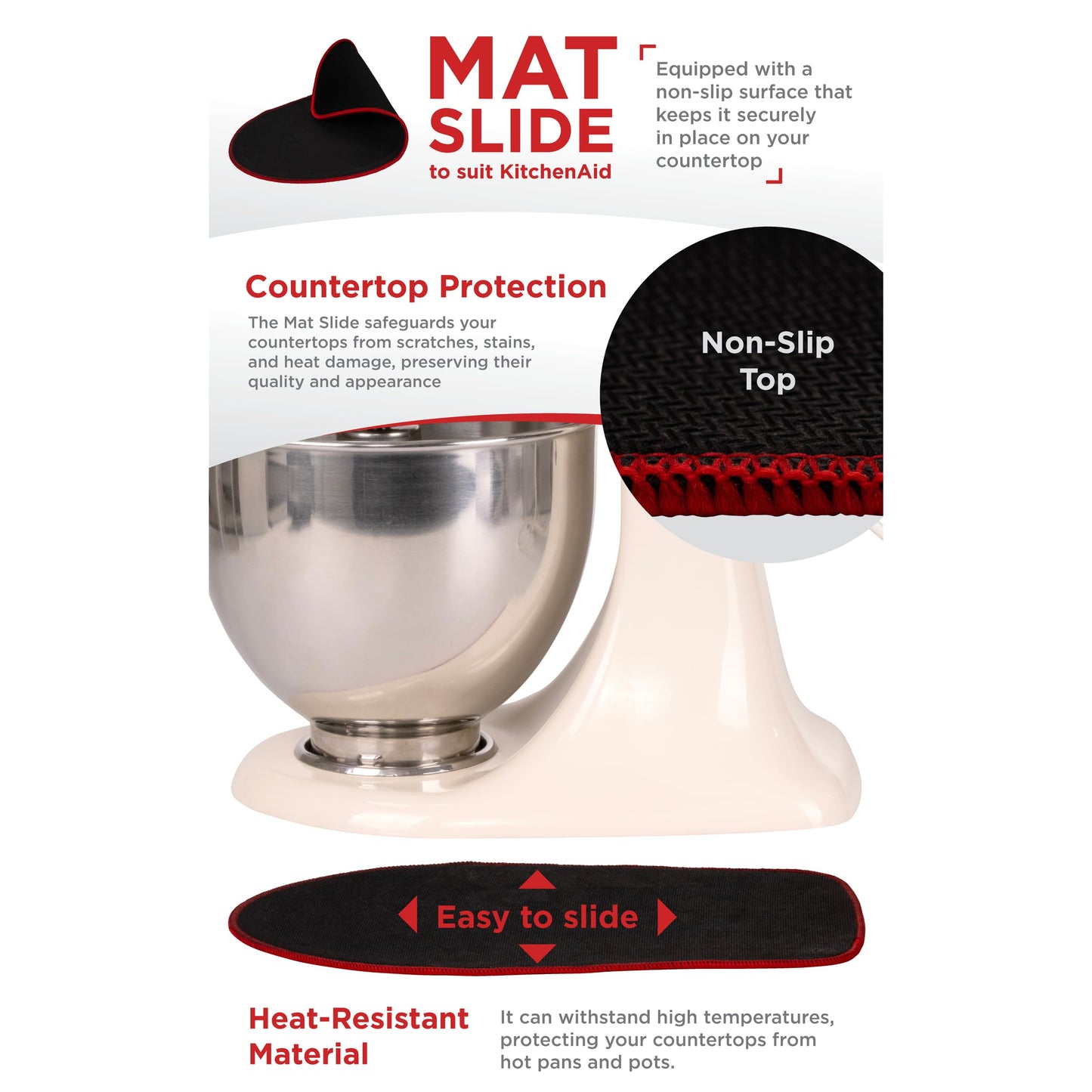 Generic TM REHOBOTH Bundle: Mat Slide, Flex Edge Beater, and Cord Organizer - Upgrade Your Kitchen Experience, Perfect for Home Chefs, Cooking Enthusiasts, and Gift Shoppers, Small, Black, grey