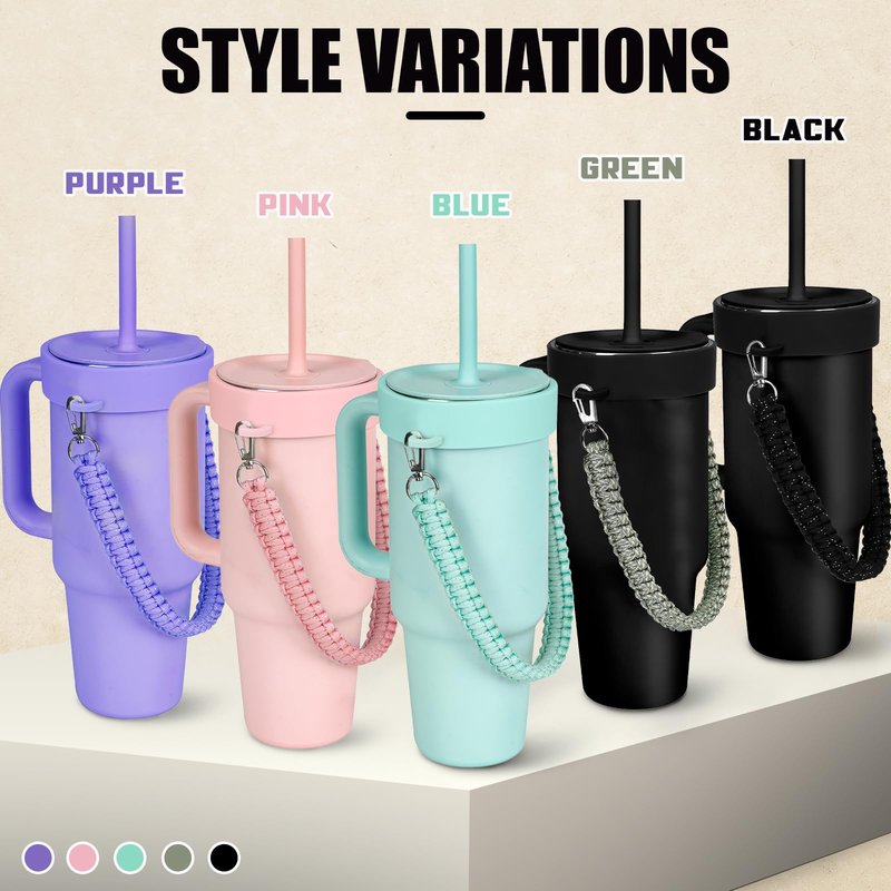 Greant Water Bottle Handle for HydroFlask Tumbler Handle 40oz & 32oz, Strap for HydroJug 40oz Tumblers, Tumbler Carrier for BruMate 40 oz, Black