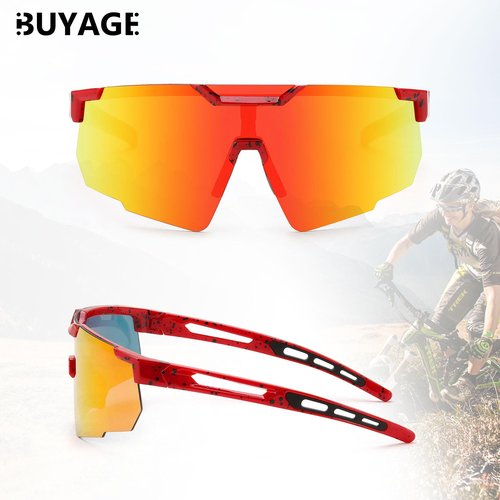 BUYAGE Sports Sunglasses for Men Women, Baseball Sunglasses Youth Large Frame 80s Softball Running Cycling Visor Glasses