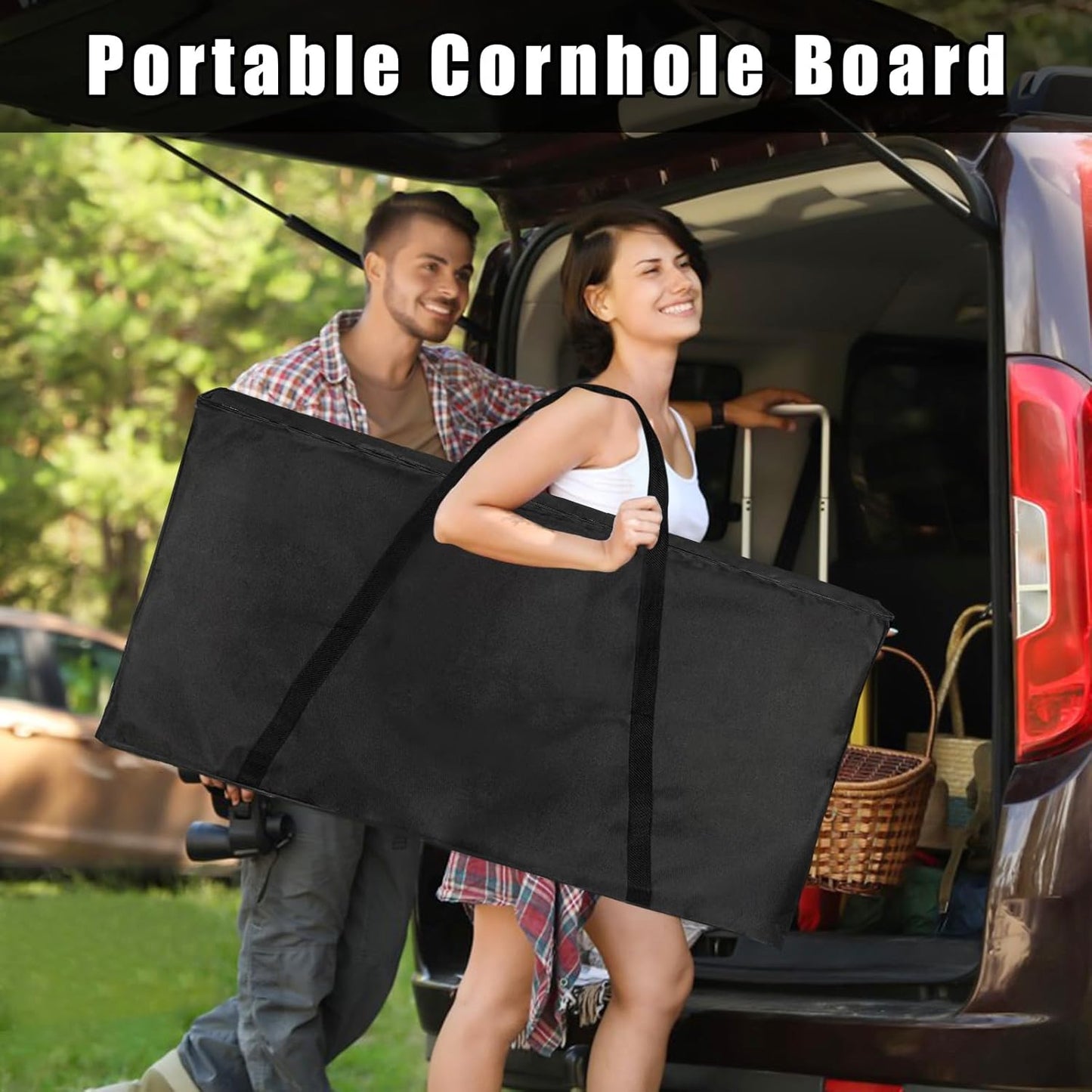 Skiennix Cornhole Board Set - Regulation 4x2 Size with Carrying Bags & 8 Bean Bags | Outdoor Family Game