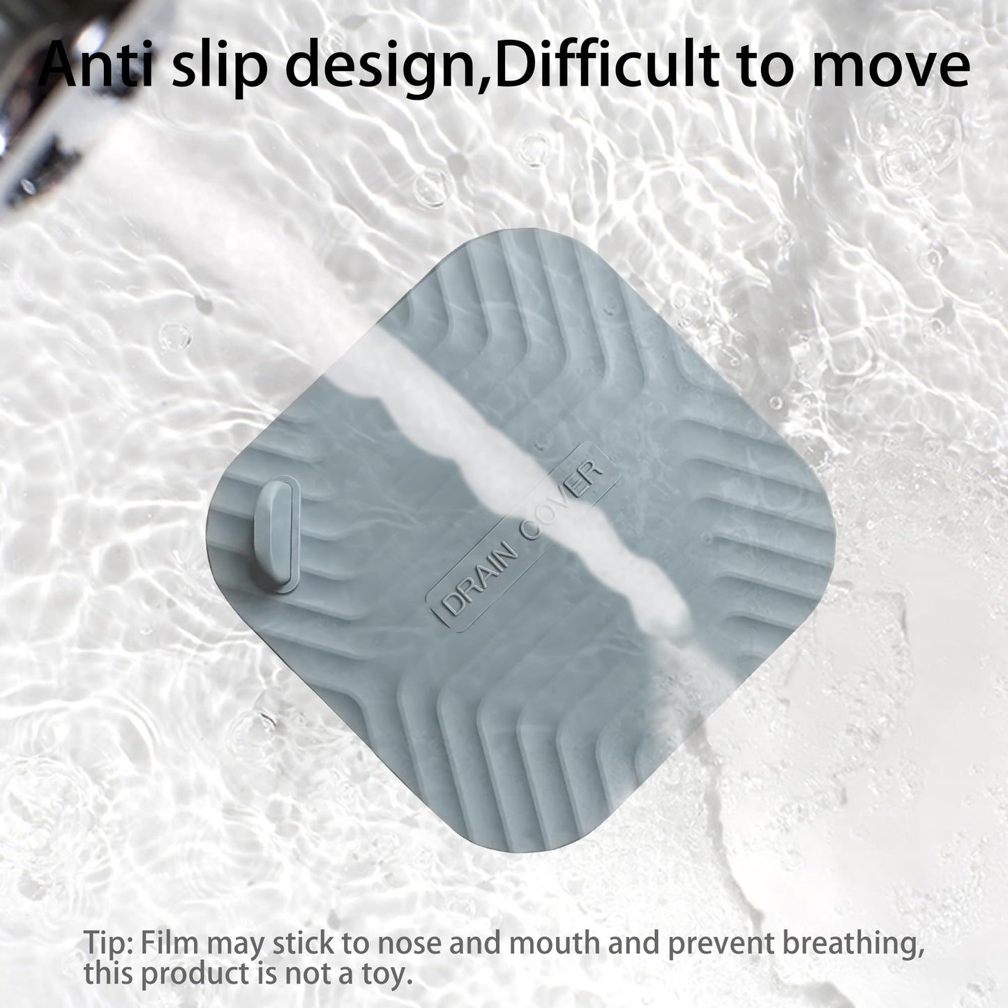 DIFENLUN Shower Drain Cover Tub Stopper,2 Pieces Sewer Anti-Odor Mat Deodorizing Drain Plugs for Kitchen,Bathroom and Laundry(5.9x5.9 inch) Gray