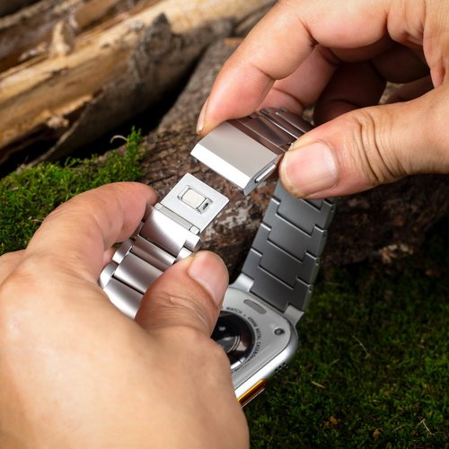 TIREBO Titanium Watch Band (Pro) Compatible ULTRA & Ultra 2 49mm | Premium secure Titanium Metal clasp | Fits iWatch Series 10 46mm wristband | DLC Scratch Resistant Strap