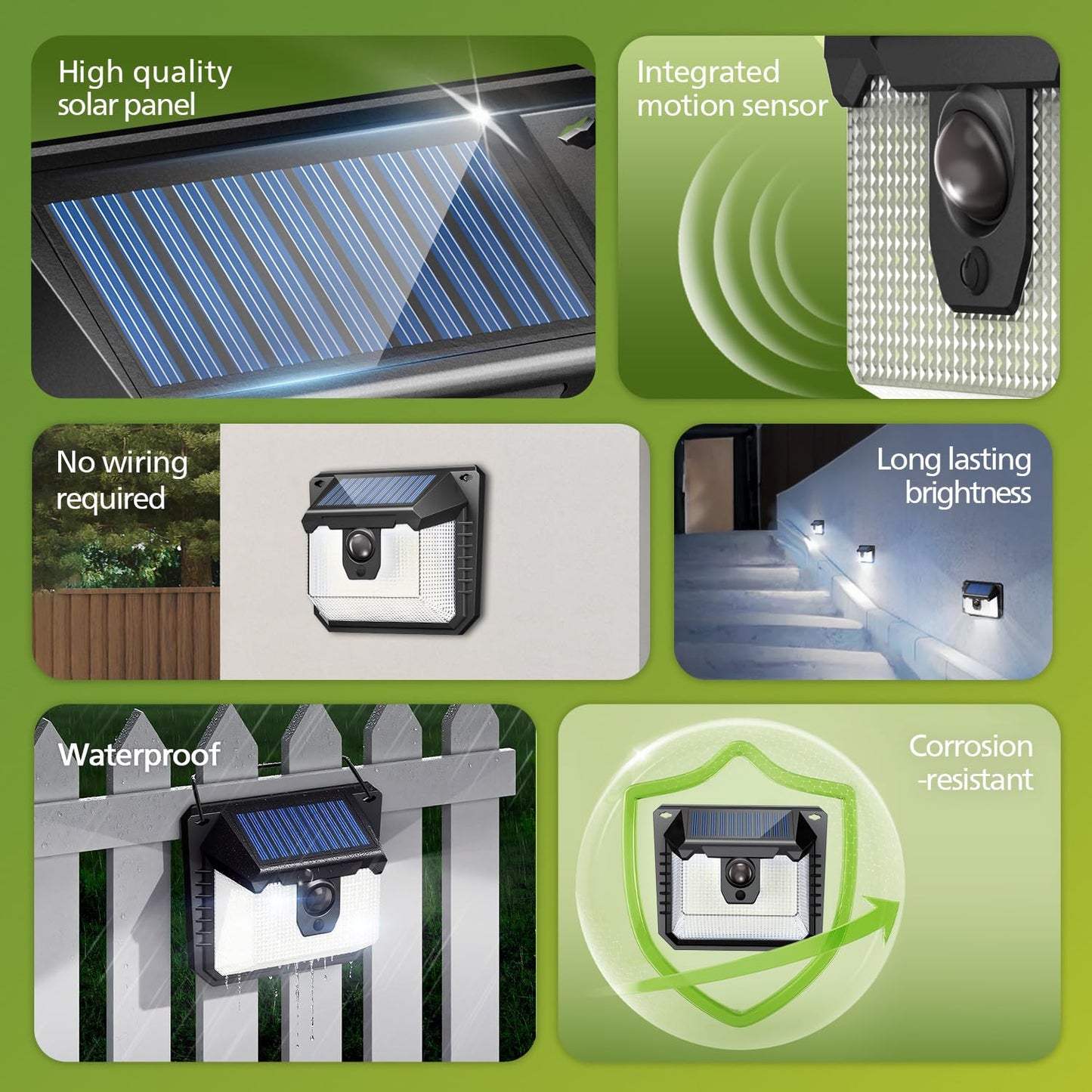 Philips Solar Lights Motion Sensor Outdoor, 120 LEDs Solar Powered Security Lights,3 Lighting Modes, Waterproof Wall Lights for Outside Yard Fence Garden Garage