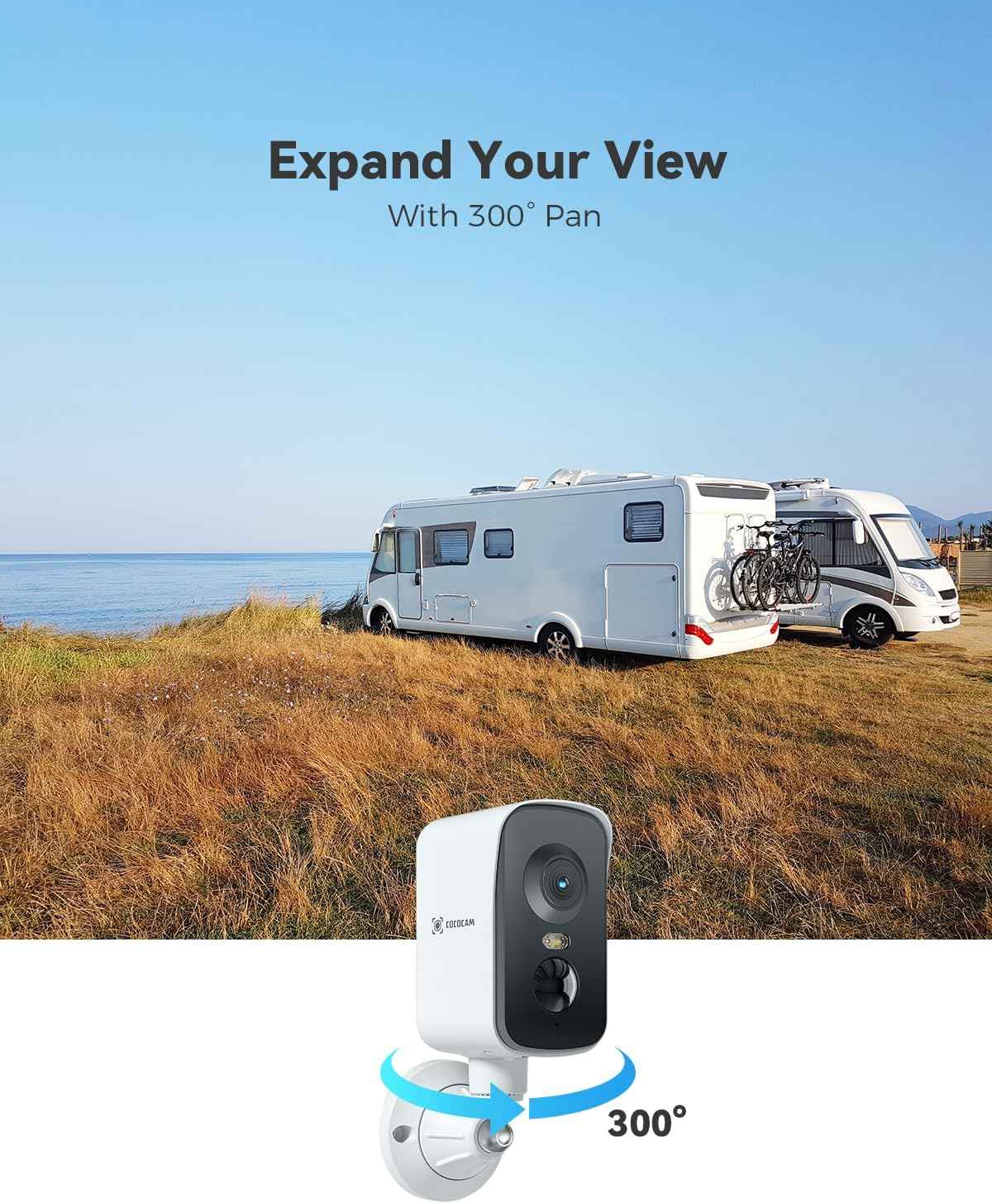 4G Wireless Magnetic Security Camera - 2K Indoor/Outdoor, 300° Pan, AI Detection
