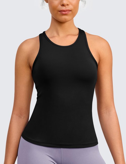 BAYDI Clouduxi Racerback Workout Tank Tops for Women Yoga Sleeveless Camisole Athletic Running Gym Shirts Black