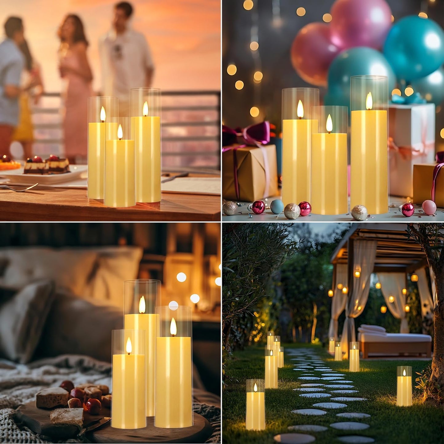 24-Pack Waterproof Flameless LED Candles with Remote & Timer – 4", 5", 6" Sizes for Halloween & Weddings