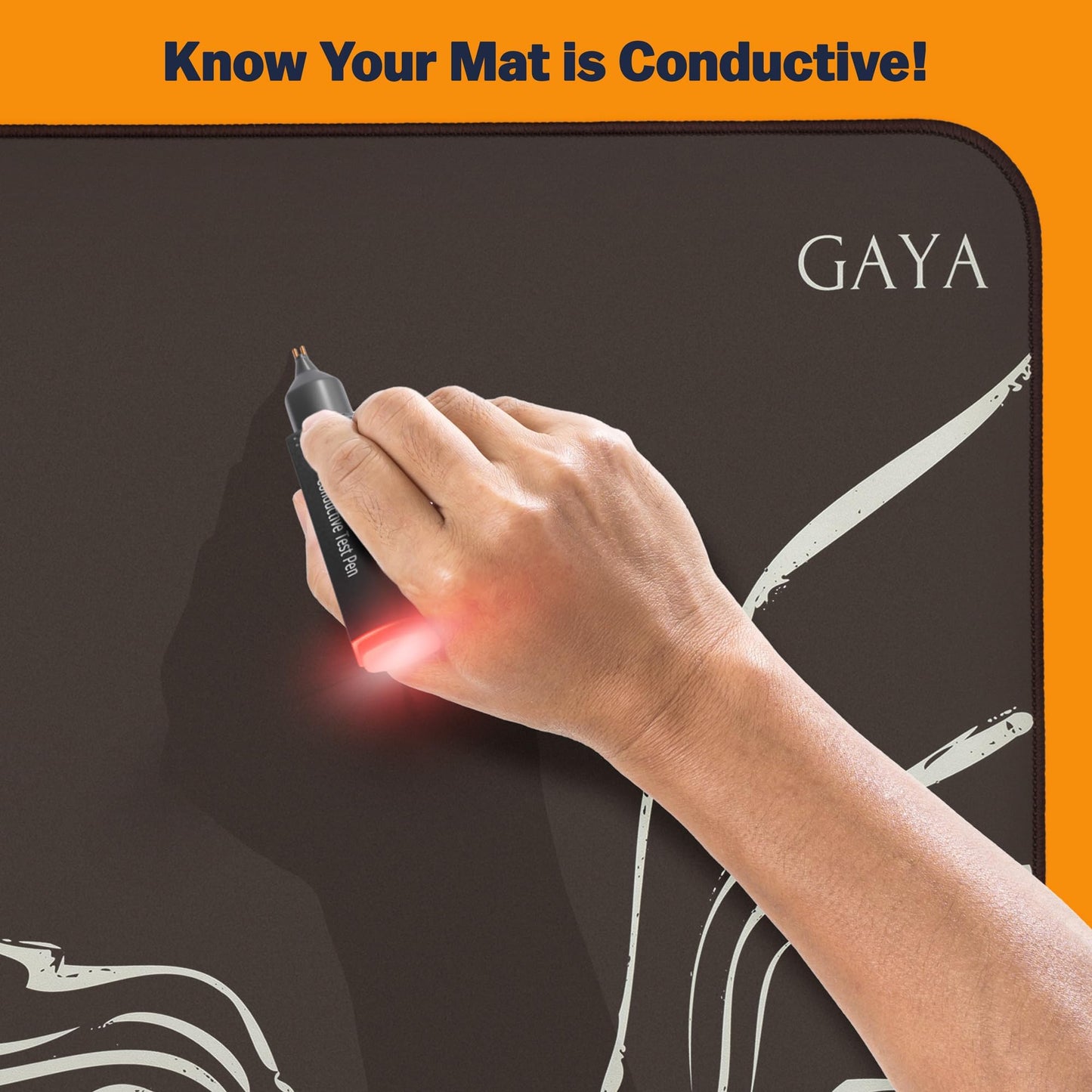 GAYA Conductivity Tester for Grounding Products – Instant Result, Easy to Use Conductivity Tester for Earthing Mats, Sheets & Wristbands – Portable & Reliable Ground Earthing Test – Battery Included