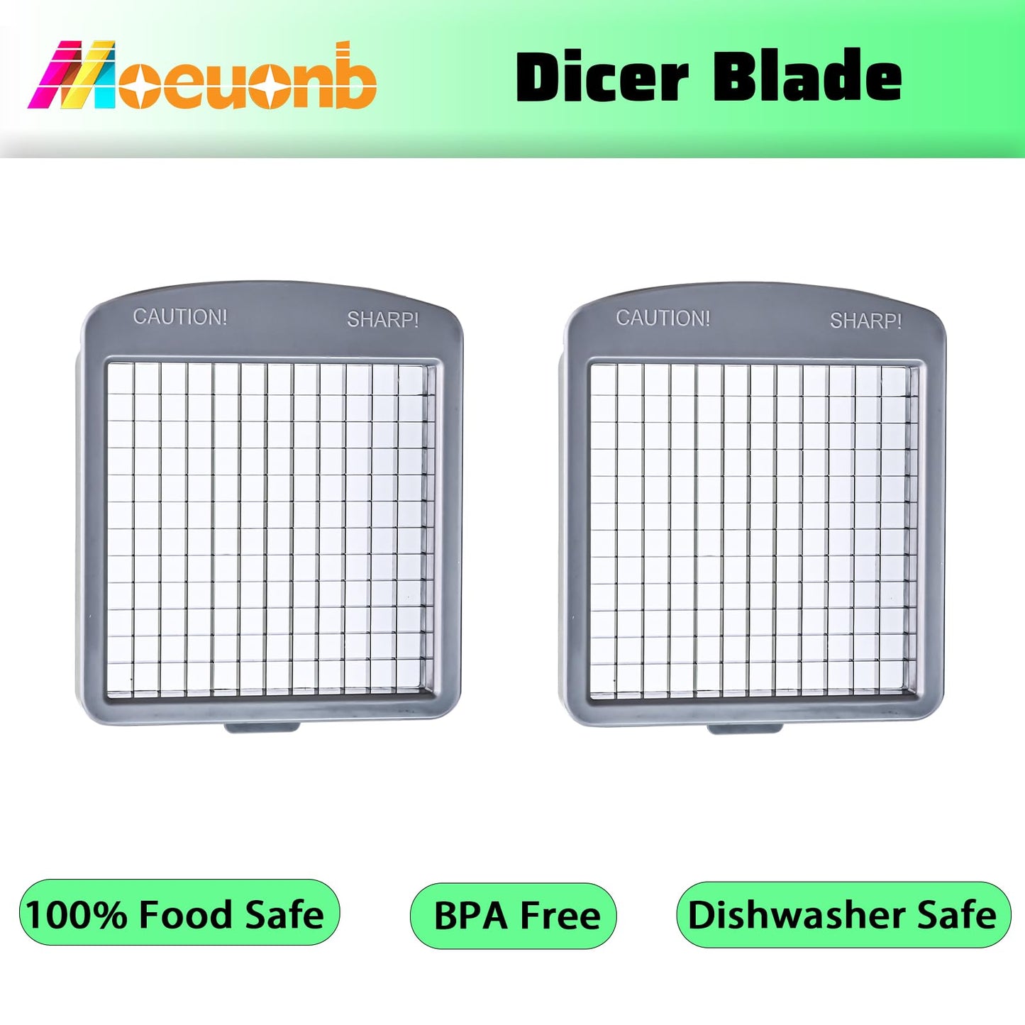 Replacement Dice Blades for Stainless Steel Vegetable Chopper -2 Small Grid Blades - Only applicable to "Moeuonb" brand, not applicable to other brands of vegetable chopper
