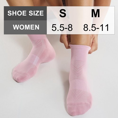 CS CELERSPORT 6 Pack Women's Ankle Socks with Cushion, Sport Athletic Running Socks, Colorful, Medium
