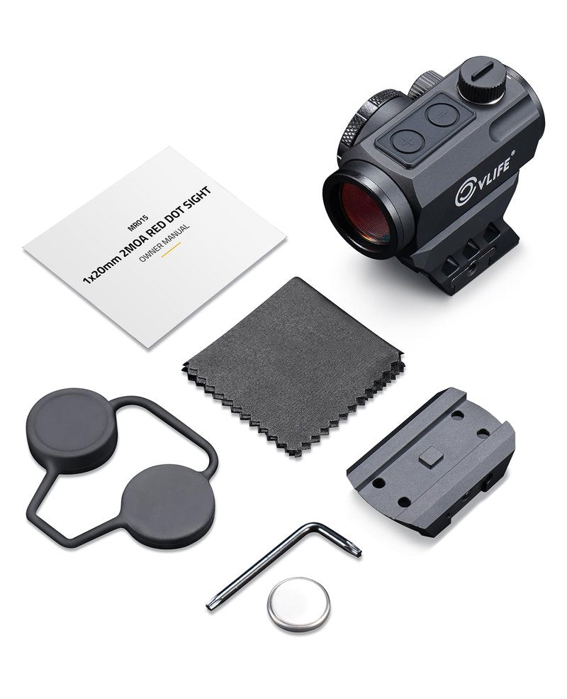 CVLIFE JackalHowl Red Dot Sight, 1x20mm 2 MOA Motion Awake Red Dot with 10 Brightness Settings, IPX7 Waterproof, Compact Optics with Absolute Co-Witness Mount