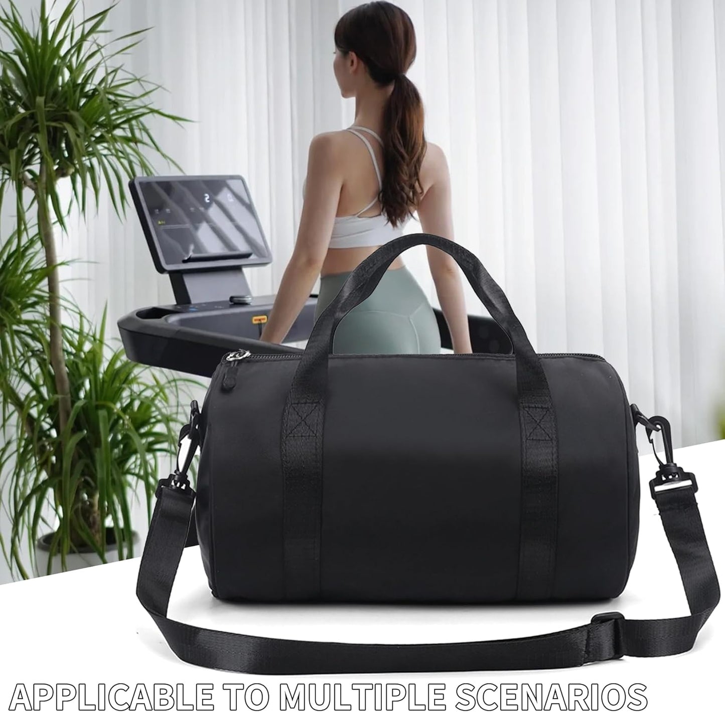 Skiennix Mini Gym Bag - Stylish Small Duffle Tote for Yoga, Swimming & Dance | Black