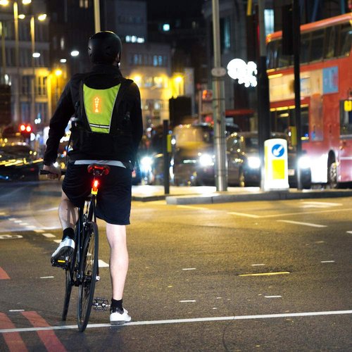 fixinus LED Turn Signal Safety Vest with Direction Indicator, USB Charging & Adjustable Bike Pack Accessory Guiding Light for Night Running Walking Cycling Gear - LED Glowing Reflective Backpack