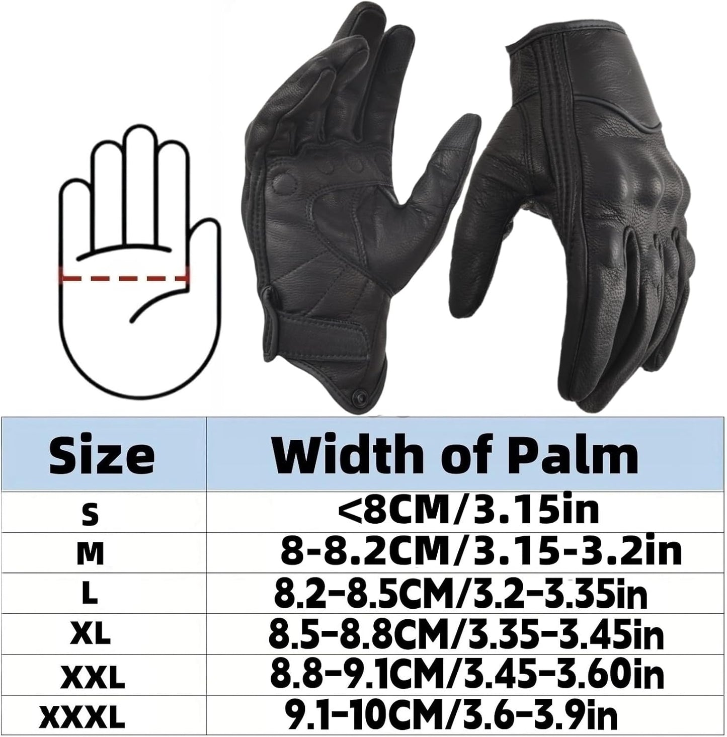 Skiennix Men's Goatskin Leather Gloves - Touchscreen & Windproof for Urban Riding | Full Finger Design