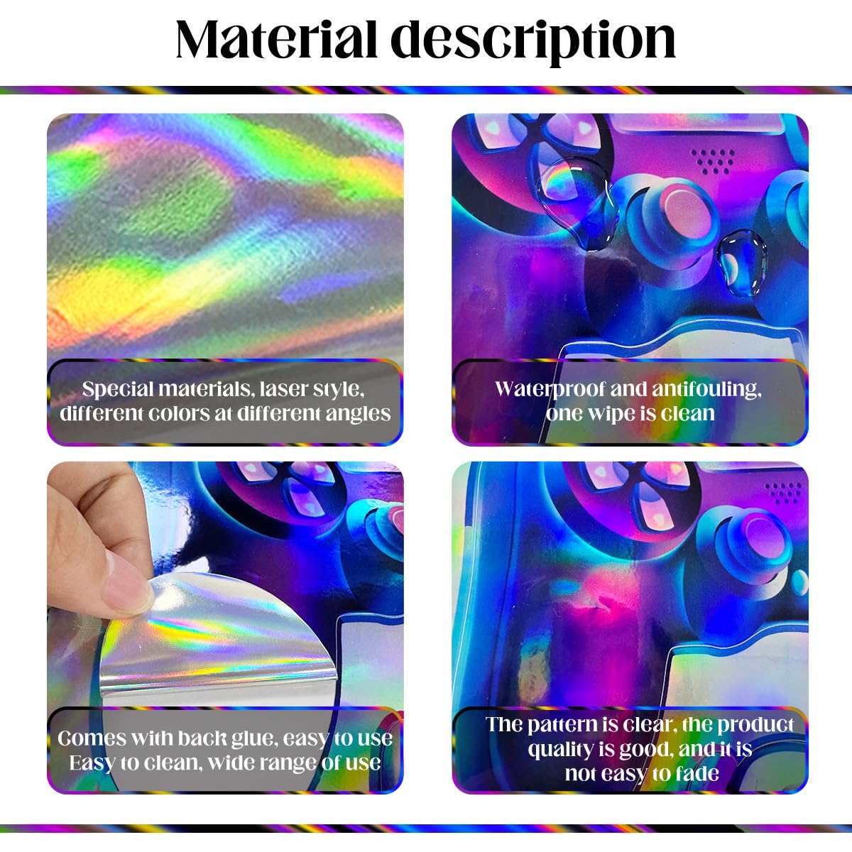 Runtoo Gamer Room Decals for Boys Laser Gaming Wall Stickers Kids Video Game Play Room PlayStation Decor