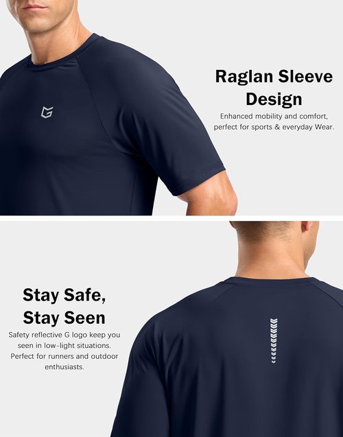 G Gradual Men's Athletic Workout T-Shirts - Moisture-Wicking Cooling Performance Tee | Short Sleeve Gym & Tennis