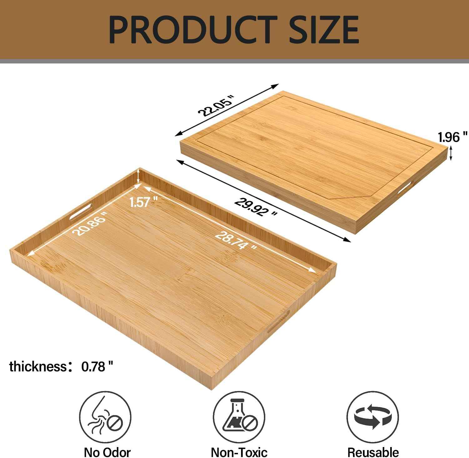Bamboo Stove Cover for Electric & Gas Stoves - Noodle Board Topper for RV Cooking