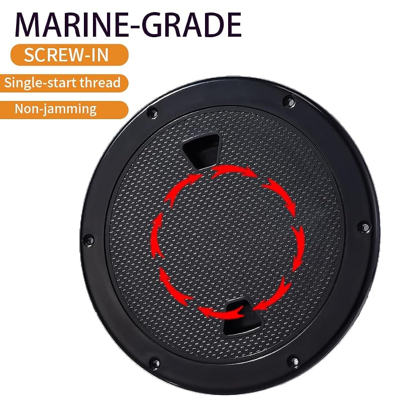 CROSSBODY 4Black 2 Pcs Marine Round Deck Hatch Inspection Plate with Waterproof Seal