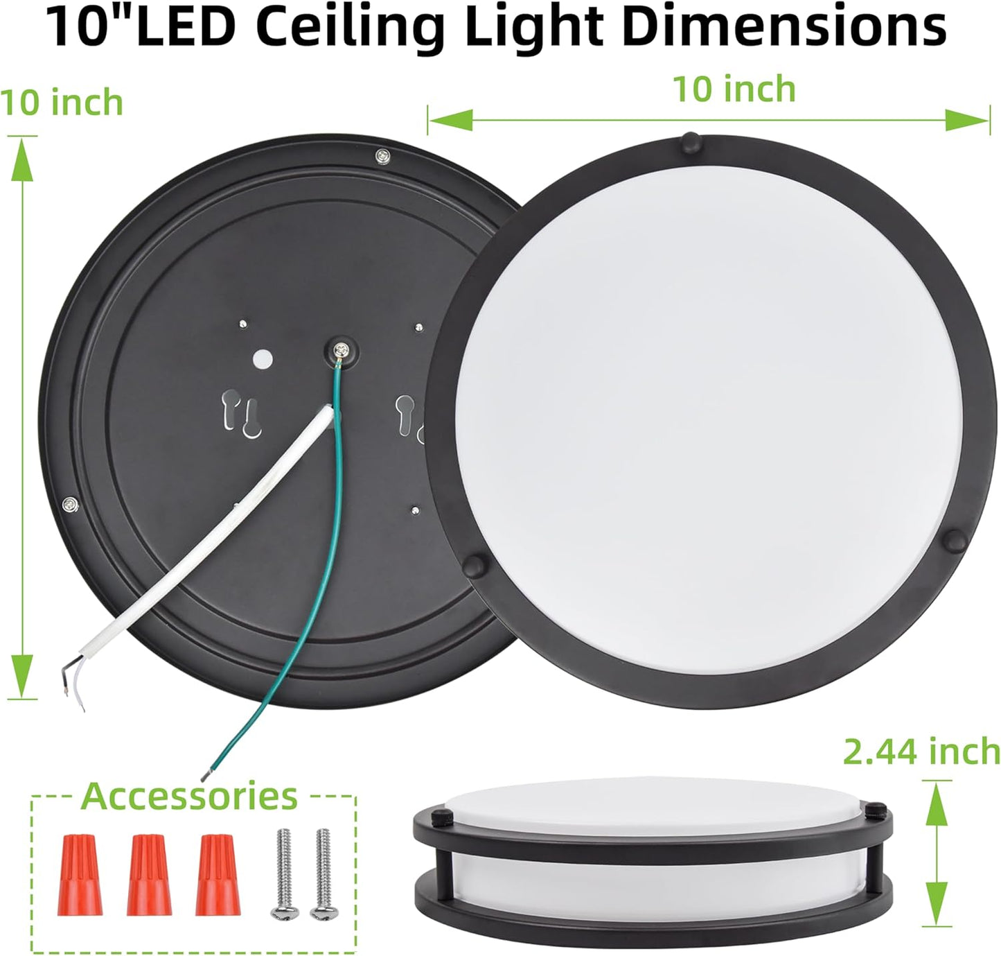 Adjustable 13-Inch Gold LED Flush Mount Ceiling Light Fixture - Dimmable 2700K-5000K for Hallway, Bathroom & Kitchen (2-Pack)